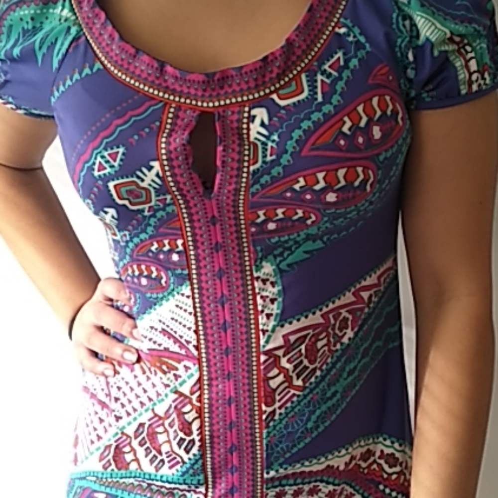 Bohemian cap sleeve dress size 8 tall